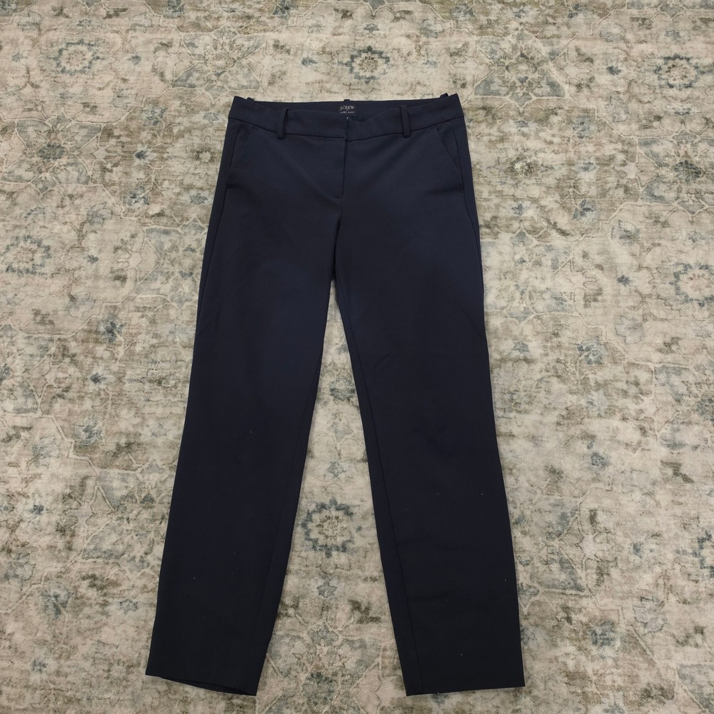 J.Crew Ruby Pant Navy Blue Straight Leg Trousers Womens 8 Business Casual - Picture 2 of 6
